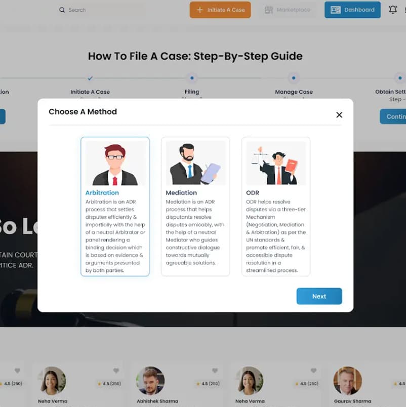 Online ADR Workflow Interface
